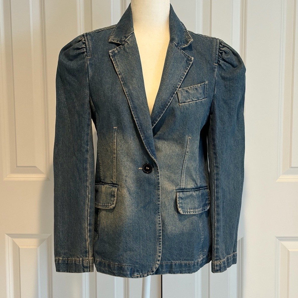 Flying Tomato Blue Denim Blazer Size S